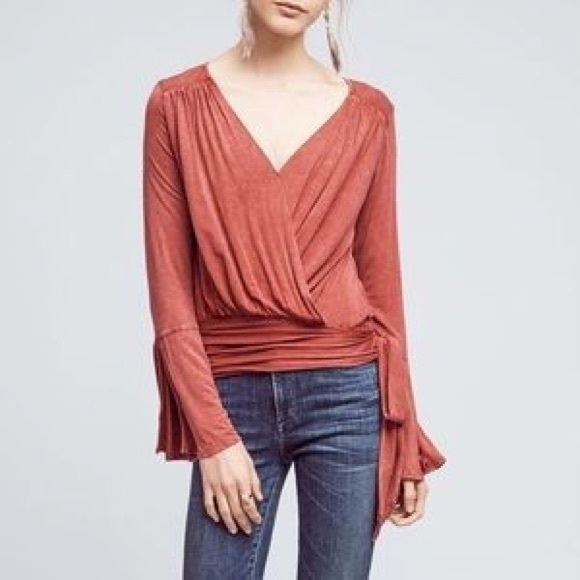 💥3 FOR $30💥 Anthropologie Wrap Top - Picture 8 of 8